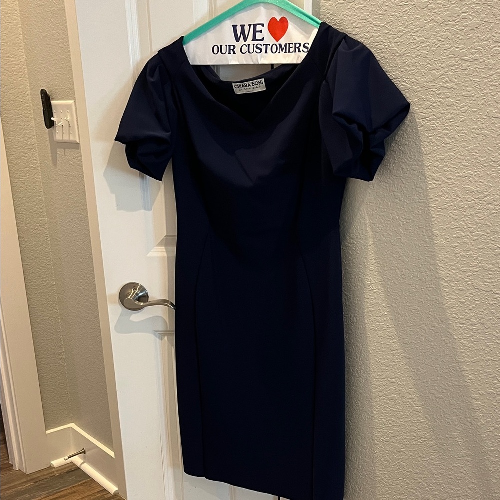 Chiara Boni Navy Midi Dress